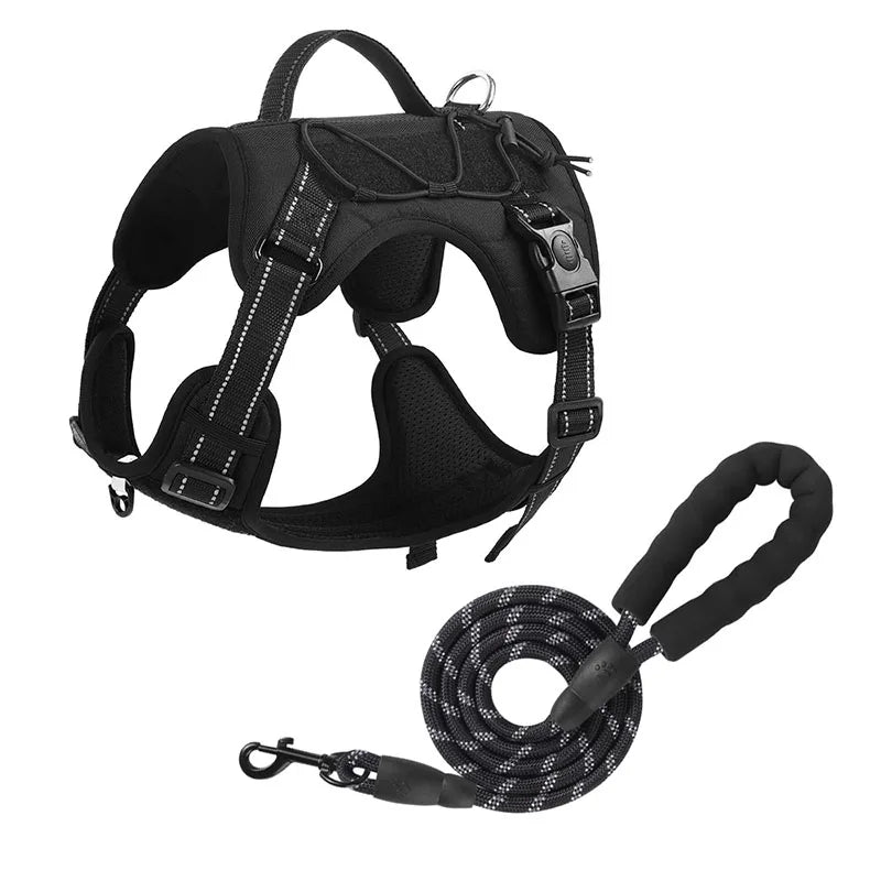 New Reflective Tactical Dog Harness No Pull Adjustable Vest Explosion Proof Durable Pet Chest Strap for Small Medium Large Dogs