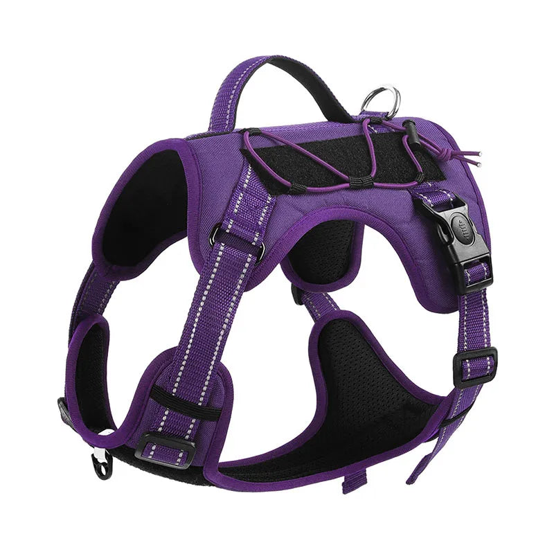 New Reflective Tactical Dog Harness No Pull Adjustable Vest Explosion Proof Durable Pet Chest Strap for Small Medium Large Dogs