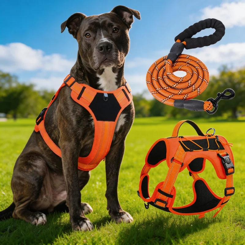 New Reflective Tactical Dog Harness No Pull Adjustable Vest Explosion Proof Durable Pet Chest Strap for Small Medium Large Dogs