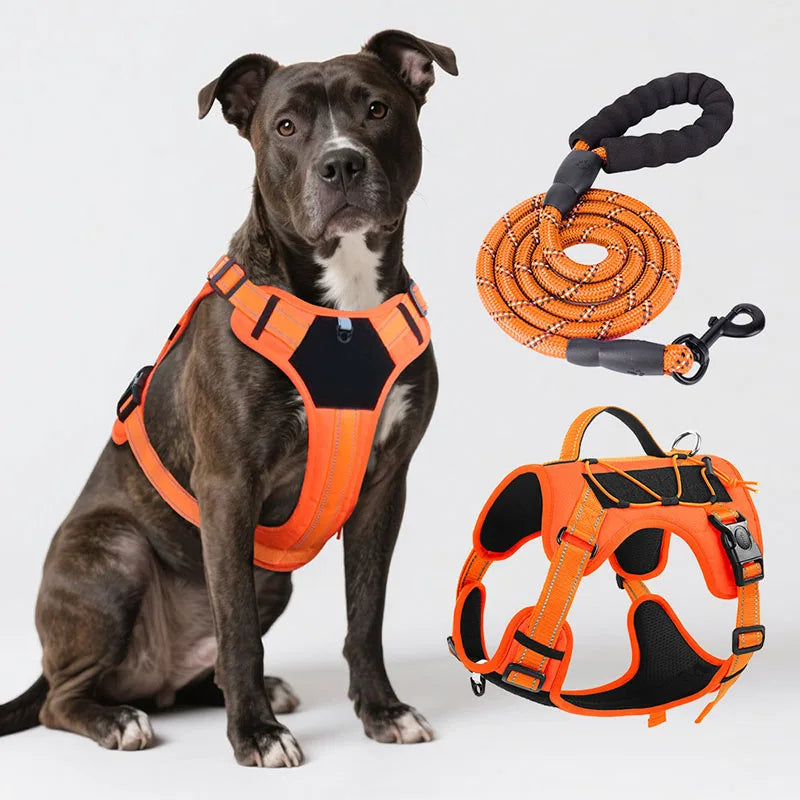 New Reflective Tactical Dog Harness No Pull Adjustable Vest Explosion Proof Durable Pet Chest Strap for Small Medium Large Dogs
