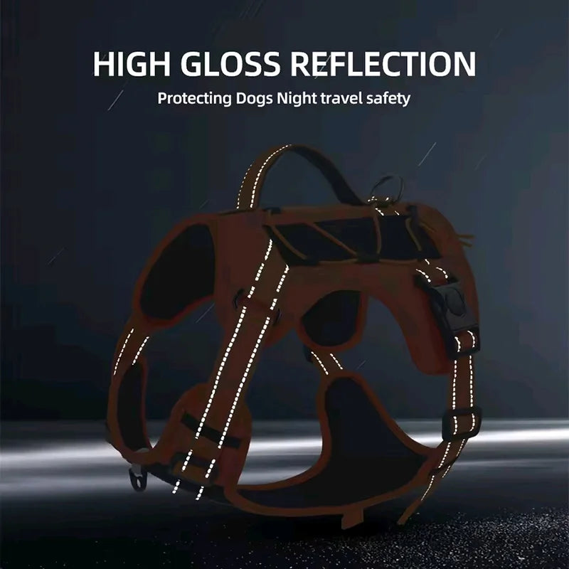 New Reflective Tactical Dog Harness No Pull Adjustable Vest Explosion Proof Durable Pet Chest Strap for Small Medium Large Dogs