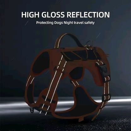 New Reflective Tactical Dog Harness No Pull Adjustable Vest Explosion Proof Durable Pet Chest Strap for Small Medium Large Dogs