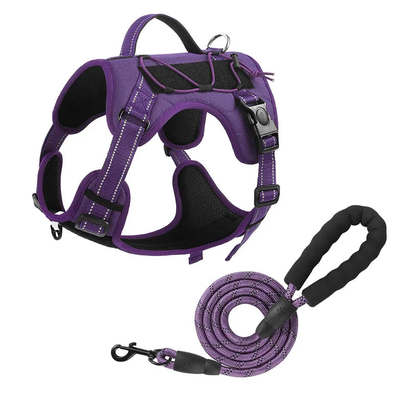 New Reflective Tactical Dog Harness No Pull Adjustable Vest Explosion Proof Durable Pet Chest Strap for Small Medium Large Dogs